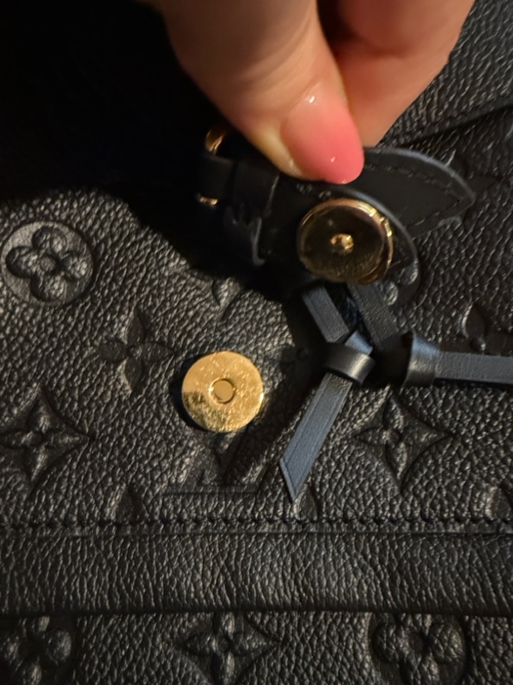 Louis Vuitton Black Embossed Monogram Leather Backpack - Picture 9 of 14